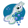 Cartoonish creature children fish