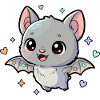 Cuddly bat with pastel stars