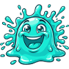 Cheerful Water Splash Cartoon