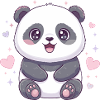 Kawaii Panda with Hearts