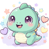 Pastel Kawaii Dino with Star
