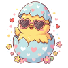 Heart-Egg Chick with Heart Glasses