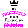 Princesse née en Février Cadeau Anniversaire