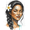 Tattooed Portrait Plumeria