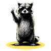 Waschbär Peace