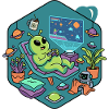 Alien Gamer Sjovt Spilmotiv
