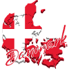 Map flag Denmark, I love Denmark