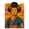 Geisha Sunset Kimono Portrait