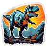 T-Rex at sunset over mountains