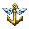 Ancre ailée rétro en pixel art
