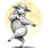 Moon Dancing Sheep Illustration