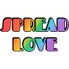 Typographie arc-en-ciel Spread Love