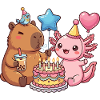 Capybara Axolotl Bird Birthday Party