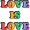 Love Is Love Rainbow Text