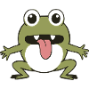 funny frog with tongue sticking out