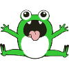 Crazy frog with open mouth