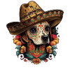 Sugar Skull Sombrero Dog