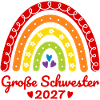 Große Schwester 2027 Boho Regenbogen bunt