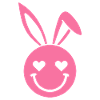 Pink Bunny Heart Eyes