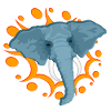 Blue Elephant with Orange Spat