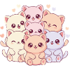 Pastel Cat Gang