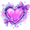 Purple Crystal Heart with Bows
