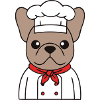 Frenchie Chef Baker Cartoon