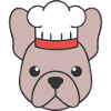 Frenchie Chef Hat Head Logo