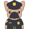 Frenchie Polizist Cop Uniform