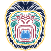 Neon-Gorilla Emblem: Farbintensives Gesicht