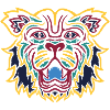 Bunter Tiger Blick Emblem