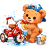 Kids Shirt Bear Cleaning Tricycle Spring Cleaning