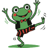 Dancing frog in suit