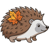 Igel Herbst Blatt süßes Tier