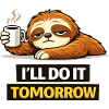 Procrastination Sloth with Coffee