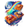 Galactic waffles in a rainbow frenzy