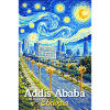 Addis Ababa Night Skyline Art