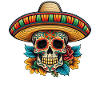 Sugar Skull Floral Sombrero