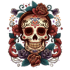 Sugar Skull Floral Tattoo Art
