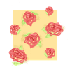 Pastel roses on cream