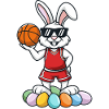 Cool basketball easter bunny with sunglasses