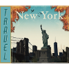 Póster retro de viajes de Nueva York