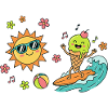 Sonne Surf Kugeleis Badespaß Sommerzeit Hitzefrei