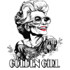 Golden Girl Retro Flower Portrait