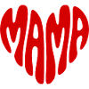 MAMA-T-Shirt in Herzform, Retro-Stil