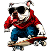 Skateboard Hund