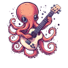 Octopus with guitar