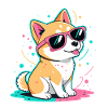 Corgi-Neon-Glänzende Brillen