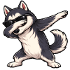 Dabbing Husky