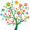 Blumenbaum fröhliches Frühlings Motiv Blütenbaum